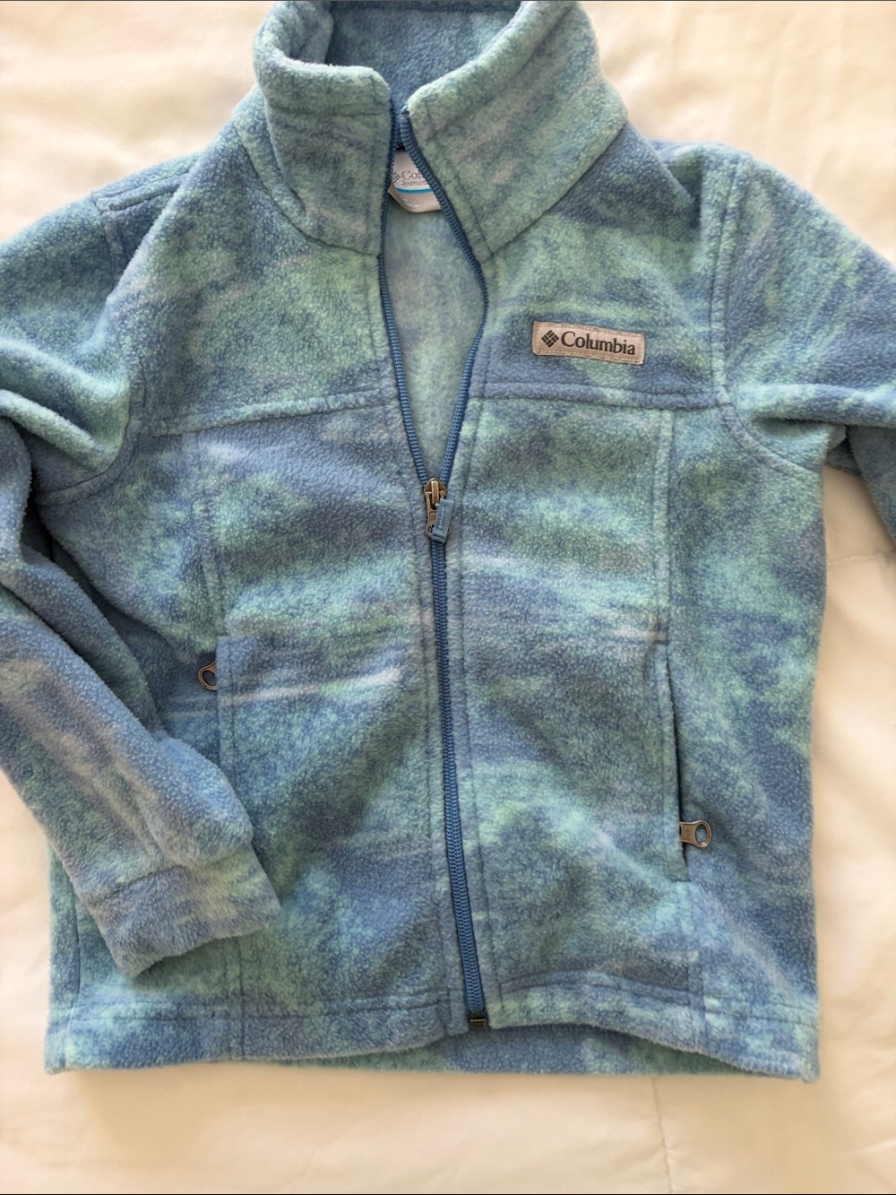 Columbia Kids Blue & Teal Tie-Dye Fleece Jacket